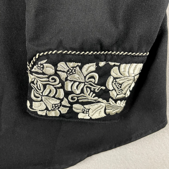 Lansky Bros Western Shirt Men XL Embroidered Floral Pearl Snap Rockabilly Cowboy - Picture 15 of 16